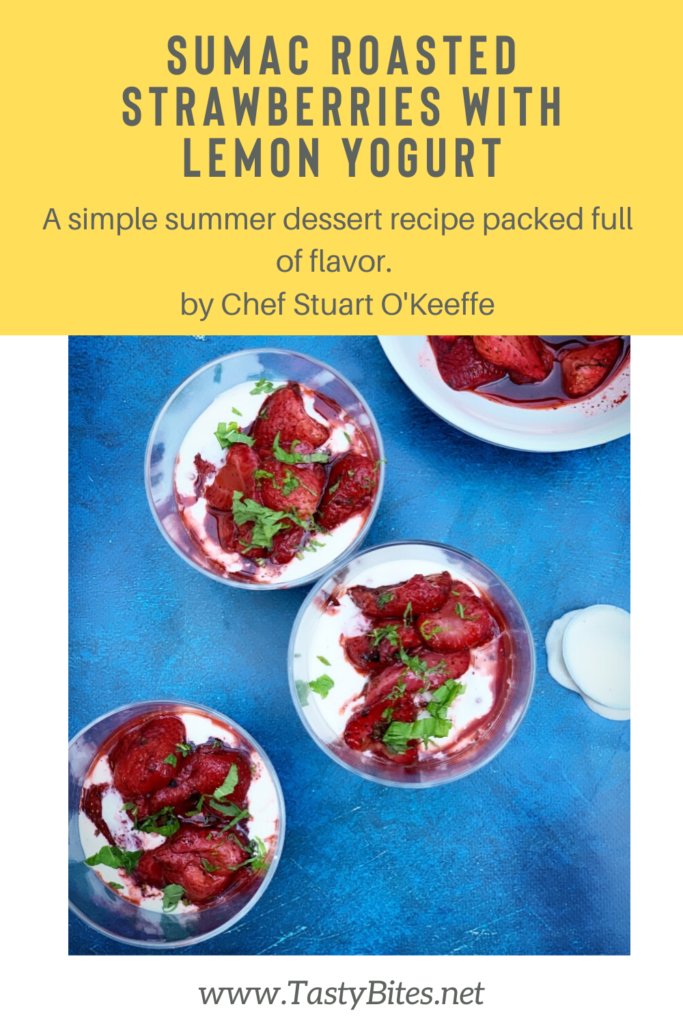 Sumac Roasted Strawberries with Lemon yogurt