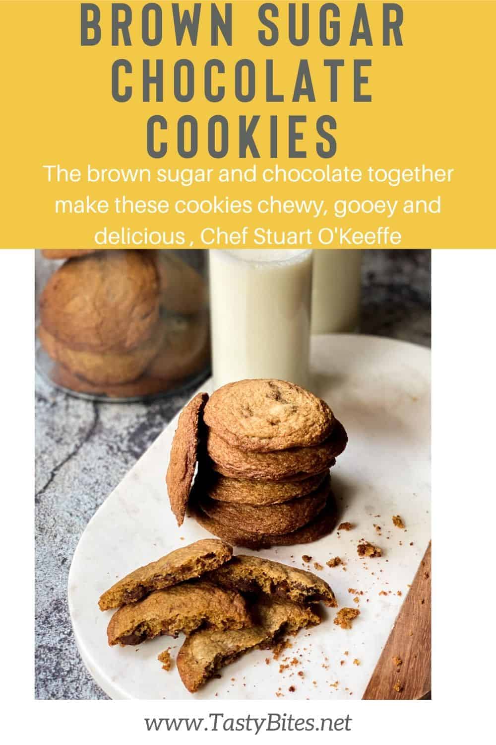 brown sugar chocolate chip cookies with milk